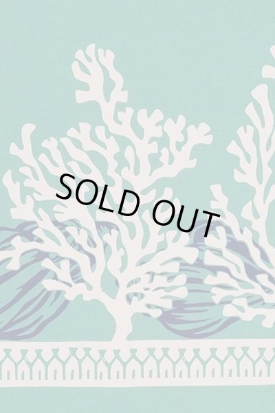 画像3: ポリコットンボーダー柄（珊瑚・貝／ミントグリーン） (3)