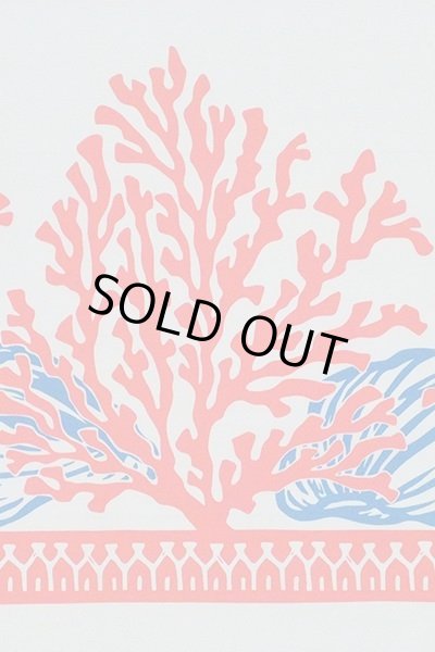 画像2: ポリコットンボーダー柄（珊瑚・貝／クリーム） (2)