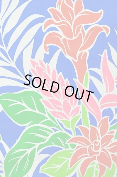 画像2: ポリコットンボーダ（トーチジンジャー/ブルー・クリーム） (2)