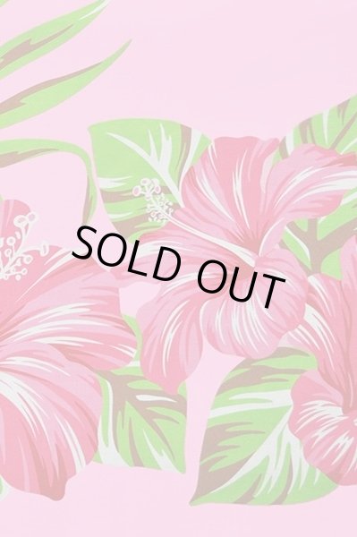 画像2: ポリコットンボーダー柄（ハイビスカスボーダー／ピンク） (2)