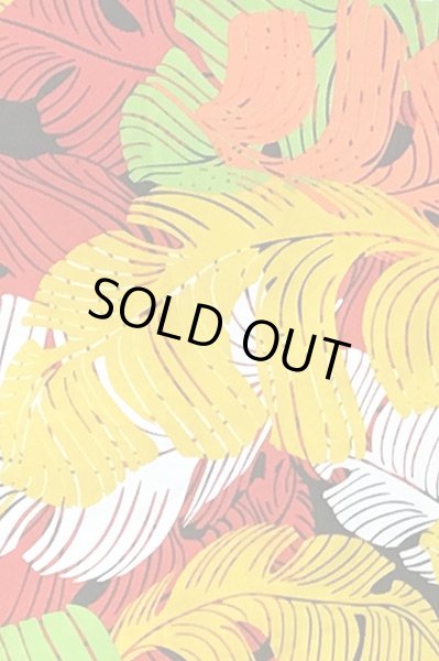 画像3: ポリコットン総柄（リーフ柄／レッド） (3)