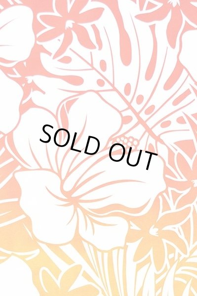 画像2: ポリコットン総柄（グラデーションハイビスカス／オレンジ・レッド） (2)