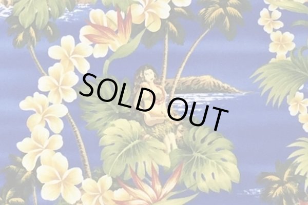 画像3: コットン100%（モンステラ・フラガール・レイ/ブルー） (3)