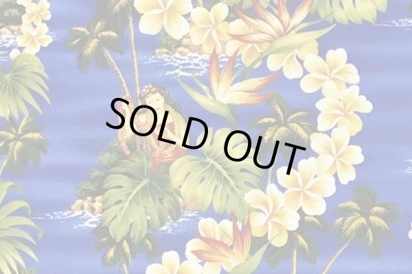 画像2: コットン100%（モンステラ・フラガール・レイ/ブルー） (2)