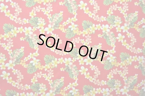 画像2: コットンキャンバス（モンステラ・プルメリア/レッド） (2)