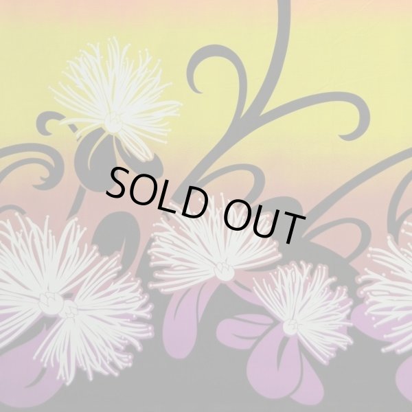 画像2: ポリコットンボーダー柄（グラデーション・レフア柄／イエロー・パープル） (2)