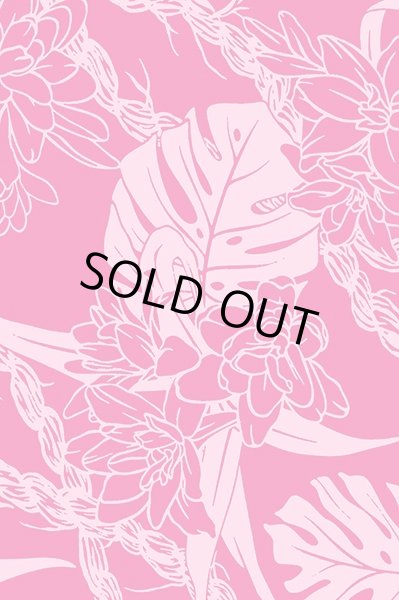 画像3: ポリコットンボーダー柄（モンステラ／フクシア） (3)